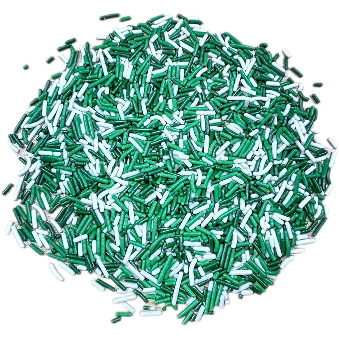 Sentovac Edible St Patrick's Day Green and White Mixing Jimmies Sprinkles for Cake Decorating Baking | Cupcake Toppers Cake Decorations| Celebrations Shower Party Supplies 78g/2.75oz