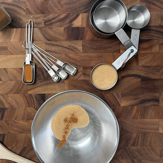 Fox Run Stainless Steel Measuring Cup/Spoon Set, Silver, 6.5 x 3.2 x 2"