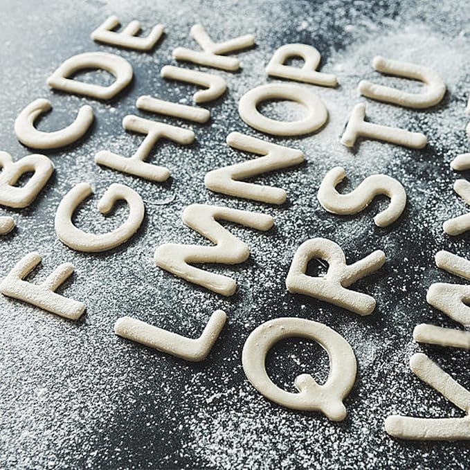 Alphabet Cookie Cutter Tool Set, 26 Pcs Large 2.5 Inch Stainless Steel Cookie Cutter Set Fondant Biscuit Fruit Dough Mold Tools for Halloween, Christmas,Birthday Party Decorations (Large-Letter)