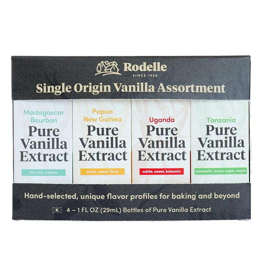Rodelle Single Origin Vanilla Extract Gift Pack, Made in USA, 4 x 1 Fl Oz.