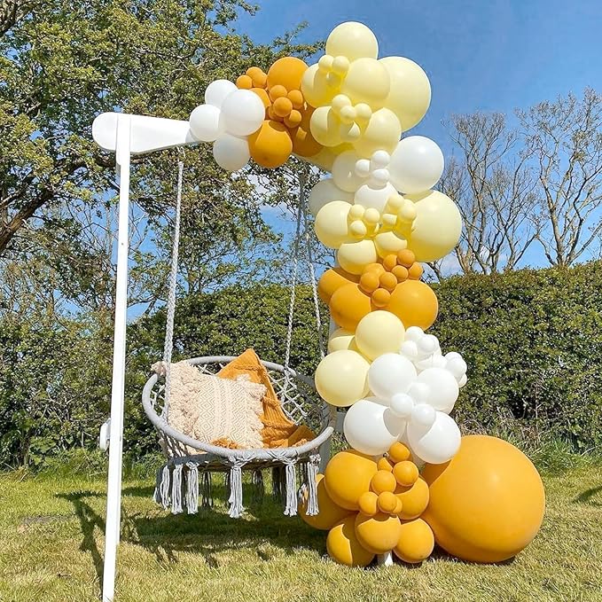 120pcs Pastel Yellow Balloons Different Sizes 18 12 10 5 inch Light Yellow Balloon Arch Kit for Gender Reveal Baby Shower Birthday Party Decorations