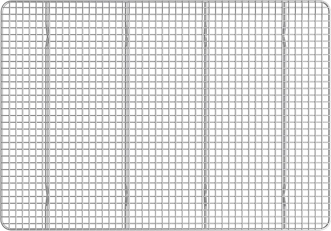 Stainless Steel Wire Cooling Rack-14"x20"-Ultra Heavy Duty, Commercial Grade, Extra Large-Cool Cookies, Cakes & Bread-Perfect for Baking Meat & Bacon-Fits 3/4 Big Sheet Pan-Oven & Dishwasher Safe