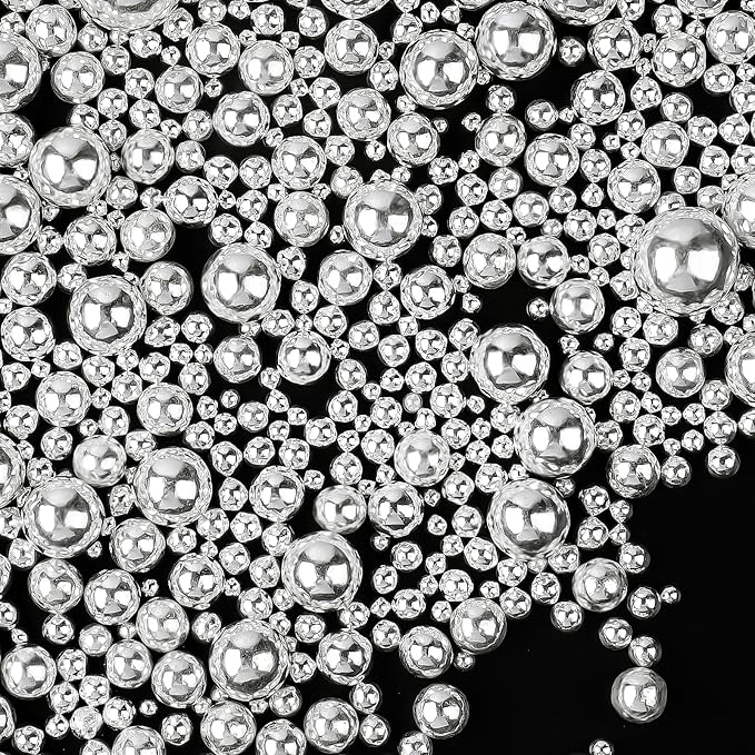 Silver Sprinkles for Cake Decorating, 130g/4.6oz Edible Silver Pearl Sprinkles, Candy Baking Decorations, Ice Cream Toppings and Cookie Decorating, Wedding Party Valentines Supplies