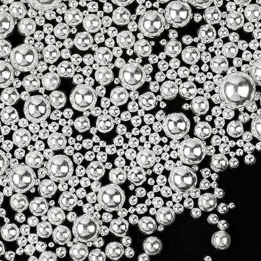 Silver Sprinkles for Cake Decorating, 130g/4.6oz Edible Silver Pearl Sprinkles, Candy Baking Decorations, Ice Cream Toppings and Cookie Decorating, Wedding Party Valentines Supplies