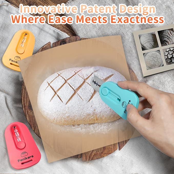 3PCS Upgraded Magnetic Sourdough Scoring Tool & Versatile Bread Scoring Tool- Professional Bread Lame for Sourdough Bread baking & Bread Making Tools - Scoring Patterns booklet & Razor Blades