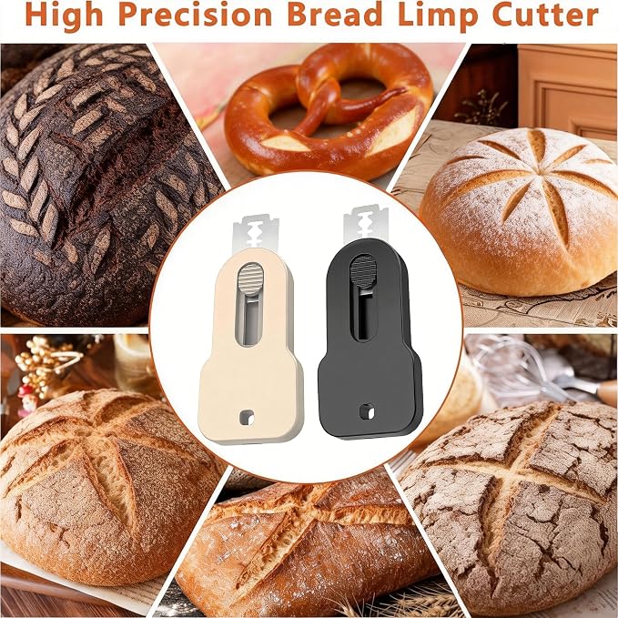 2 Pack Bread Lame Dough Scoring Tool,Retractable Magnetic Sourdough Scorer with 10 Stainless Steel Blades/Razor for Homemade Bread Baking Accessories