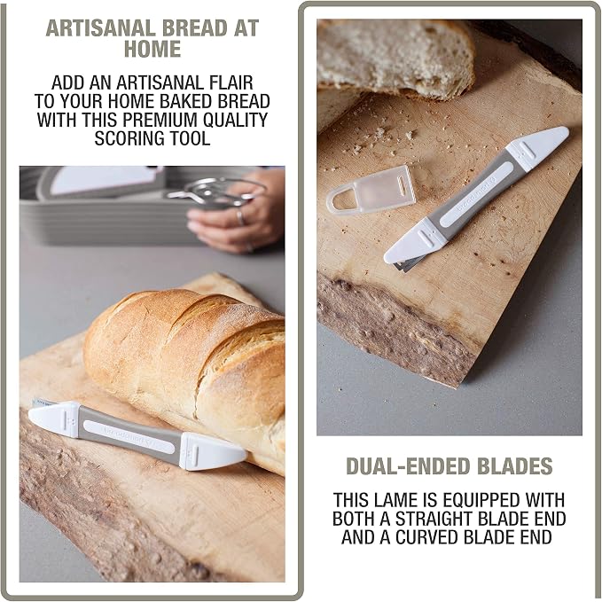 Breadsmart Bread Lame - Bread Scoring Tool - Set of 10 Stainless Steel Blades - Bakers Dough Scorer - Best Sourdough Bread Baking Supplies