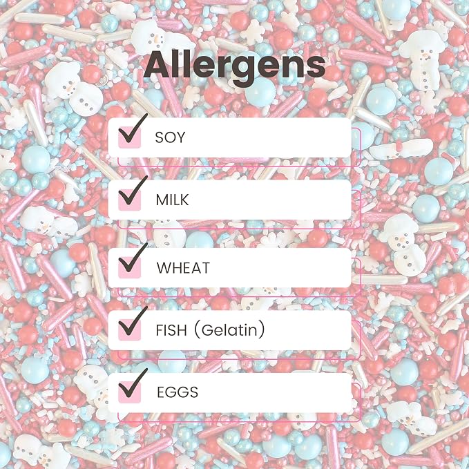 Sprinkle Pop Oh Snow Cute Sprinkle Mix| Red White Icy Blue Sprinkles with ~10 Cute Snowmen Royal Icings & White Snowflakes| Christmas Sprinkles Made in USA for Decorating Cakes Cupcakes Cookie, 4oz