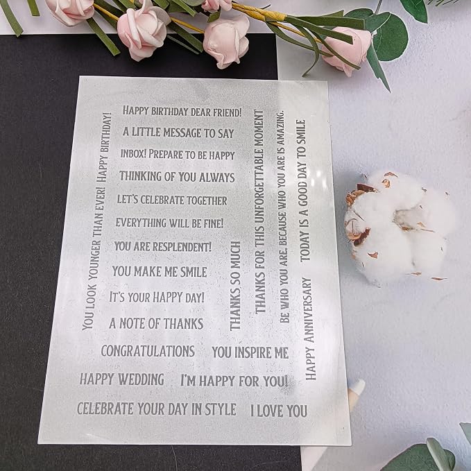Alinacutle 5" x 7"-3 Sheets I Love You Foil Transfer Sticker Paper for Handmade Card Making Scrapbooking and Album Journal Invitation Decoration Metallic Hot Foil Transfer Printing Adhesive Sheets