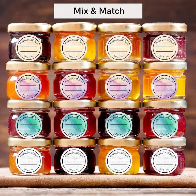 Mobiusea Creation Handmade with Love Labels Roll | 2 inch Round Cut | 500 Labels for Homemade Goods, Handmade Stickers, Small Business Supplies, Soap Candle Canning Supplies
