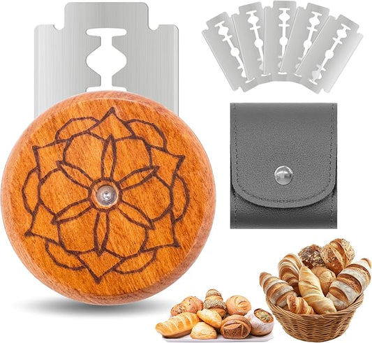 UFO Bread Lame Cutter for Homemade Sourdough,Bread Scorer Tool for Sourdough with 5 Blades and Case,Slashing Tool Bread Cutting Knife for Artisan Bread and Baguette Makers,Mandala