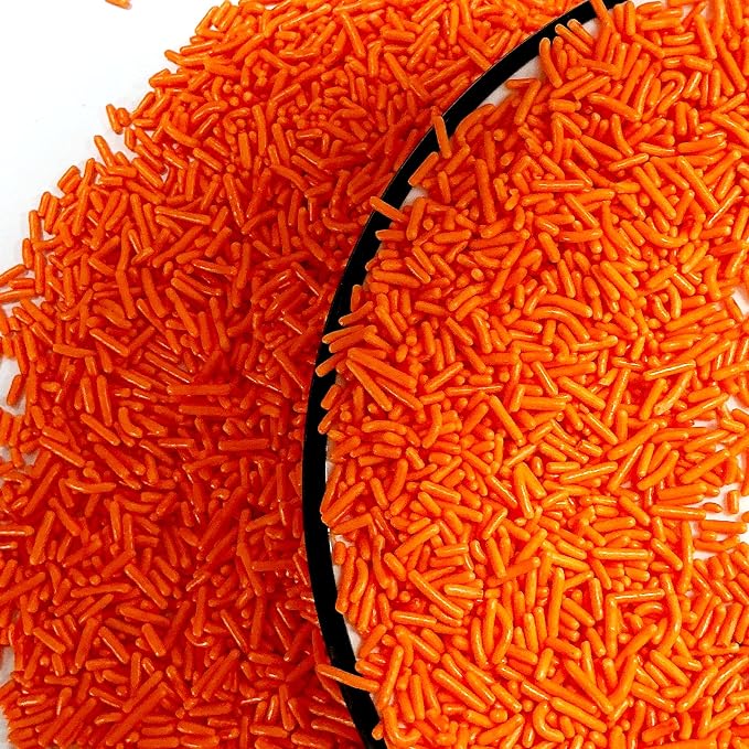 Homipooty Orange Soft Jimmies Sprinkles Edible Candy Jimmies Sprinkles for Cake Decorating 78g/2.75oz Cookie Cupcake Topper Ice Cream