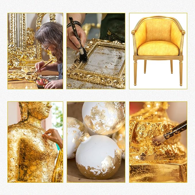 Edible Gold Leaf Sheets, 1.7 x 1.7 in, Pack of 30 Edible Gold Leaf Sheets for Cakes, Desserts, Candies, Art and Craft, Face Masks and Nail Art (30 Sheets)