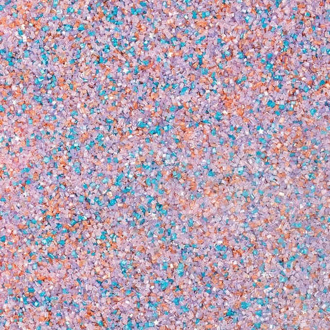 Fancy Sprinkles Opal Rain Fancy Sugar | Pearlescent Peach, Lavender & Pale Blue Sugar Crystals | Cocktail Rimming & Cookie Decorating | Baby Shower & Bridal | 1 Pack (4.6 oz)