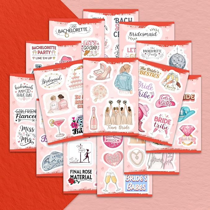 100Pcs Bachelorette Stickers for Scrapbooking, Bride Stickers for Water Bottle - Bachelorette Party Supplies - Gift for Women & Men