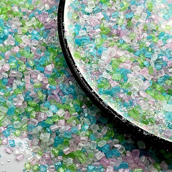 Edible Pastel Mermaid Sanding Course Sugar Sprinkles 142g/ 5.01oz Mermaid Pastel Sprinkles Sanding Sugar for Baking, Cookies, Cupcakes, Ice Cream Topping and Rimming Sugar