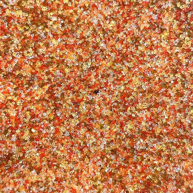 PhilaeEC Autumn Sanding Sugar Edible Orange Yellow Red White Brown Sparkling Crystals for Baking Cake Decoration Cookie Ice Cream Cupcake Toppers Fall Thankgiving Supplies 5oz