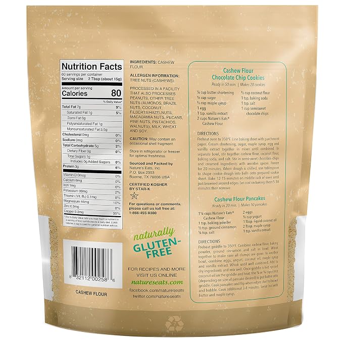 Nature's Eats Cashew Flour Finely Ground, 32 Ounce