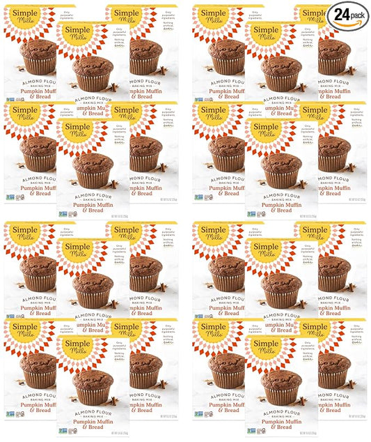 Simple Mills Almond Flour Baking Mix, Pumpkin Muffin & Bread Mix, Gluten Free, Plant Based, Paleo Friendly, 4.25 Ounce (Pack of 24)