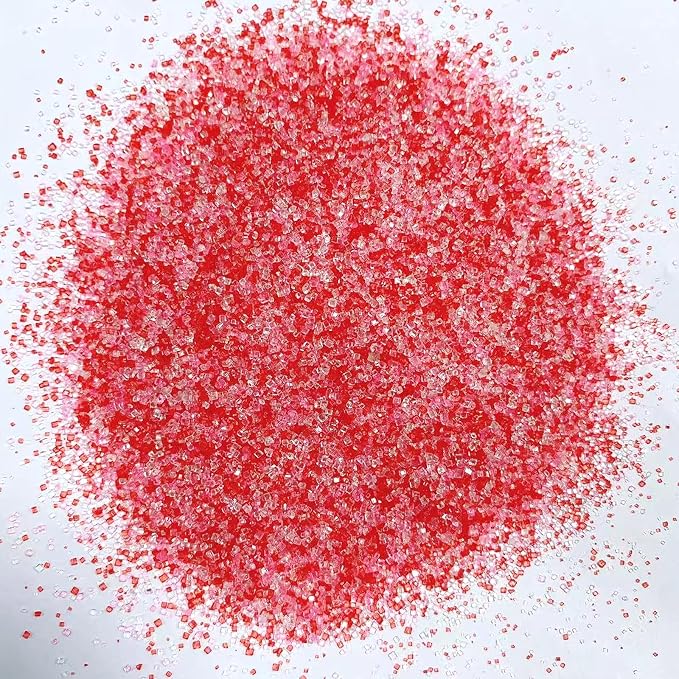 PhilaeEC Vanlentine Sanding Sugar Edible Red Pink White Sparkling Crystals for Baking Cake Decoration Cookie Ice Cream Cupcake Toppers Wedding Party Valentines Christmas Supplies 5oz