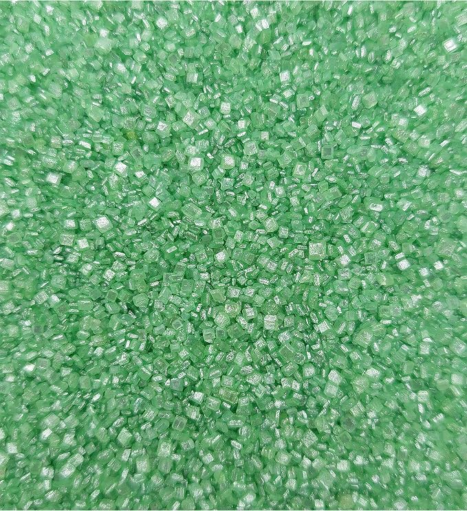 NCS Pearlized Green Coarse Sanding Sugar, Sparkling Decorating Sugar for Baking & Drink Rims, 7 oz