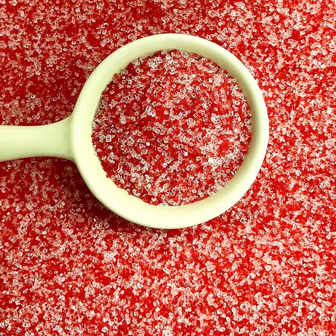 Edible Valentine Themed Sanding Sugar Sprinkles 142g/ 5.01oz Red White Sanding Sugar for Baking and Decorating Topping Cake Cookie Cupcake Topper Ice Cream Supplies