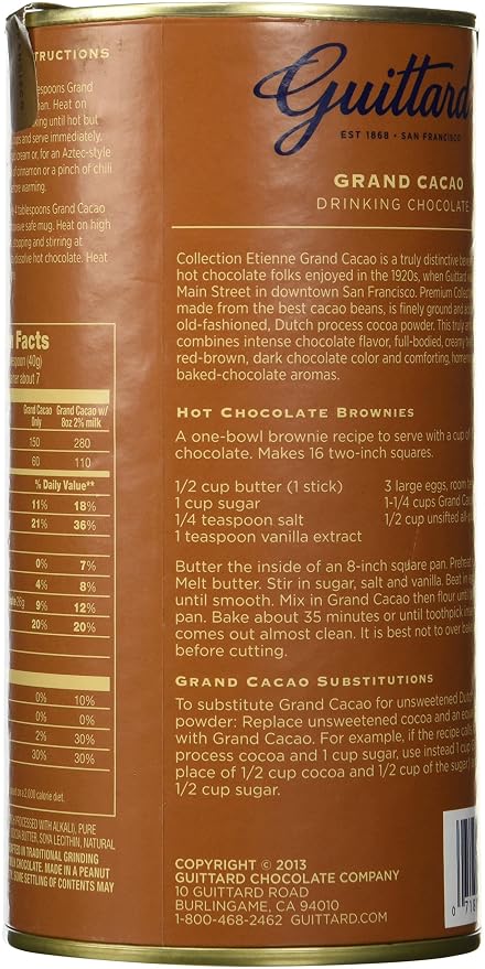 Grand cacao Guittard Drinking Chocolate, 10 oz (Pack of 2)
