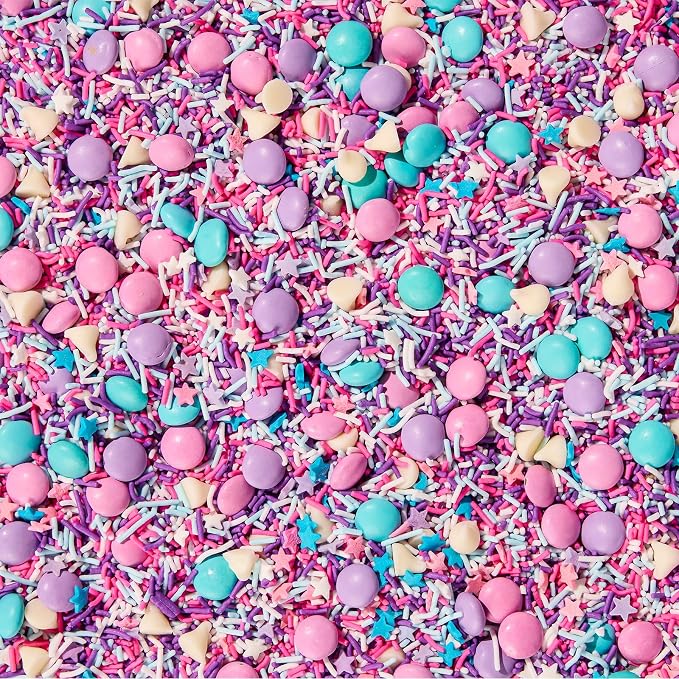 Fancy Sprinkles Unicorn Baking Confetti | Crunchy Jimmies, Chocolate Gems, Candy-Coated Morsels & Star Confetti | Cookie Mix-In & Cake Batter | Girls Birthday & Unicorn Party | 8 oz (2 Pack)