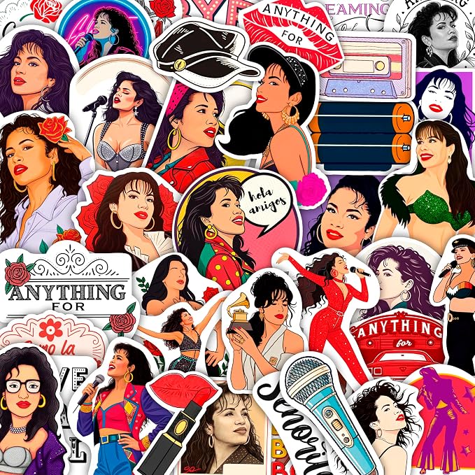 100Pcs Selena Quintaalina Stickers for Water Bottles - Selena Quintaalina Decals - Singer Stickers, Party Supplies - Gift for Women & Men