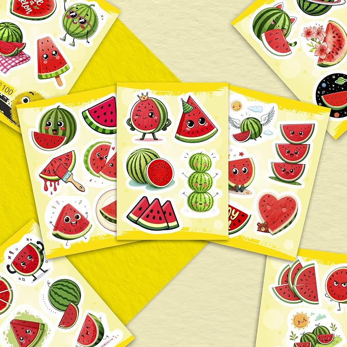 100Pcs Watermelon Stickers and Decals for Water Bottle, One in a Melon Stickers - Watermelon Party Supplies and Decoration - Melon Gifts - Gift for Women & Men