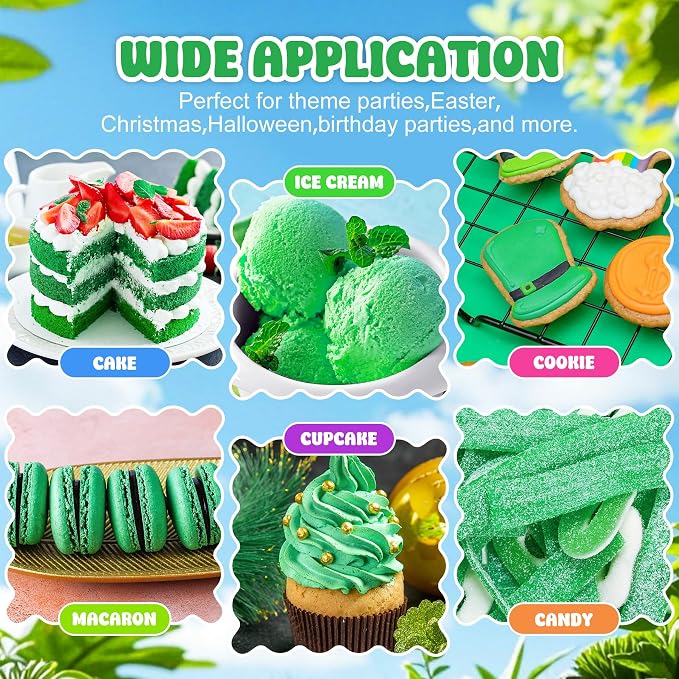 Natural Food Coloring - 2 fl.oz Plant-Based Liquid Food Coloring, Artificial Dye Free, All Nature Food Dye for Baking, Cake Decorating and Fondant, Organic Food Color for Icing, Frosting (Green)