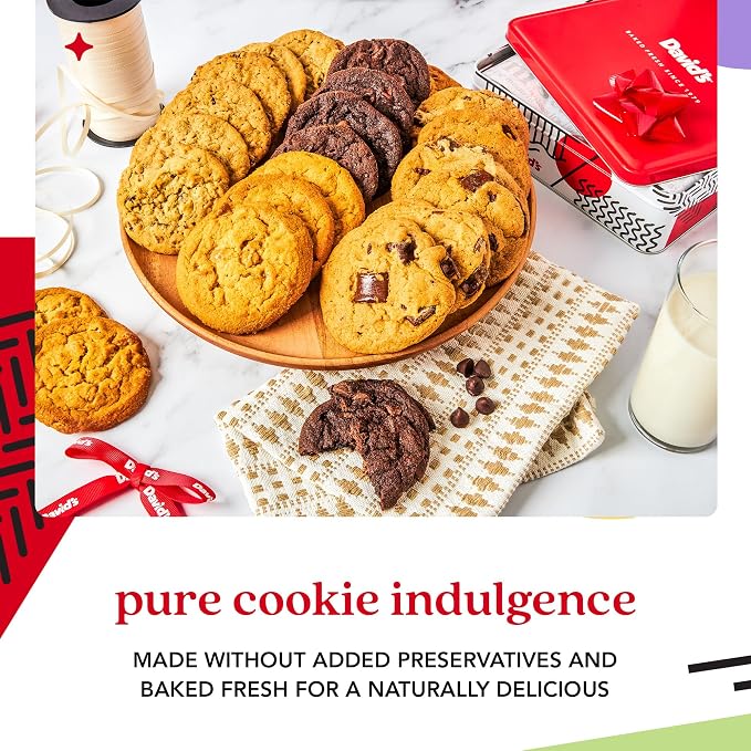 David's Cookies Freshly Baked Cookies - Delicious Handmade Soft Variety - Exquisite Gourmet Gift for Friends & Family on Special Occasions - Assorted 1lb