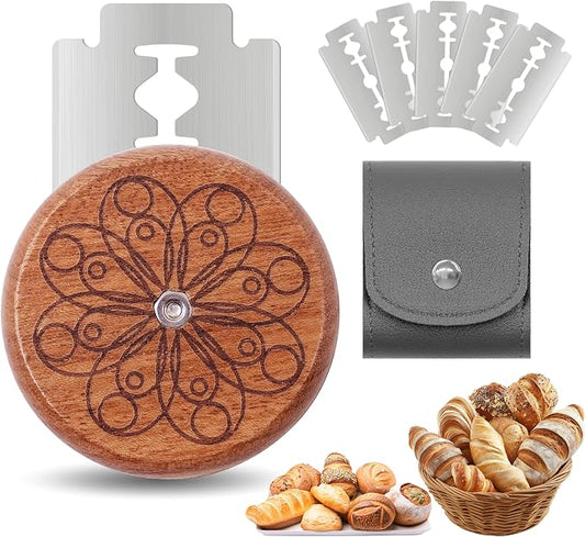 UFO Bread Lame Cutter for Homemade Sourdough,Bread Scorer Tool for Sourdough with 5 Blades and Storage Cover,Slashing Tool Bread Cutting Knife for Artisan Bread and Baguette Makers,Circle