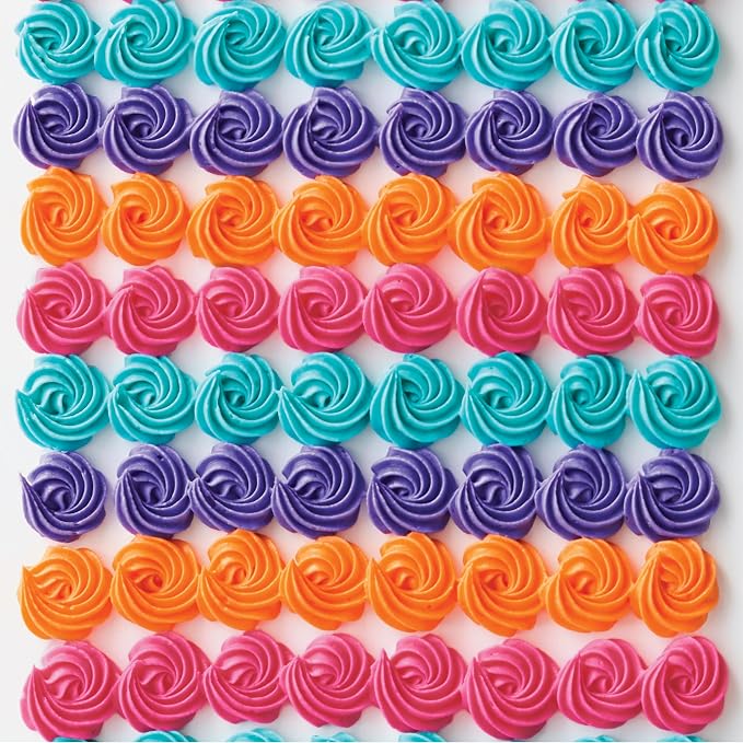Wilton Neon Food Coloring Gel Icing Color Set, Vibrant Gel-Based Cake & Cookie Decorating Colors, Magenta, Orange, Teal & Purple, 4-count