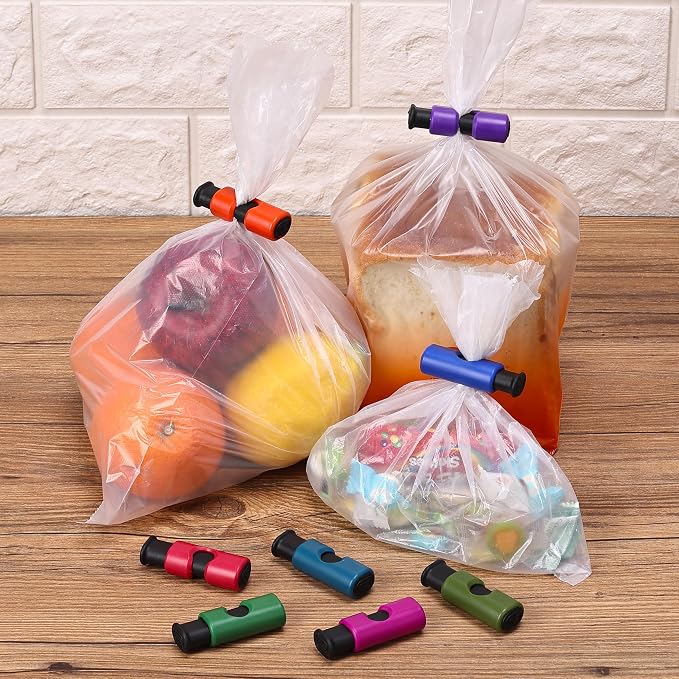 Mr. Pen- Squeeze and Lock Bread Bag Clips, 2.4 Inch, 8 Pack | Multicolor Squeeze Lock Clips, Reusable Bag Closures for Bread, Snacks, Coffee, Food Storage, Fits Thick and Thin Bags