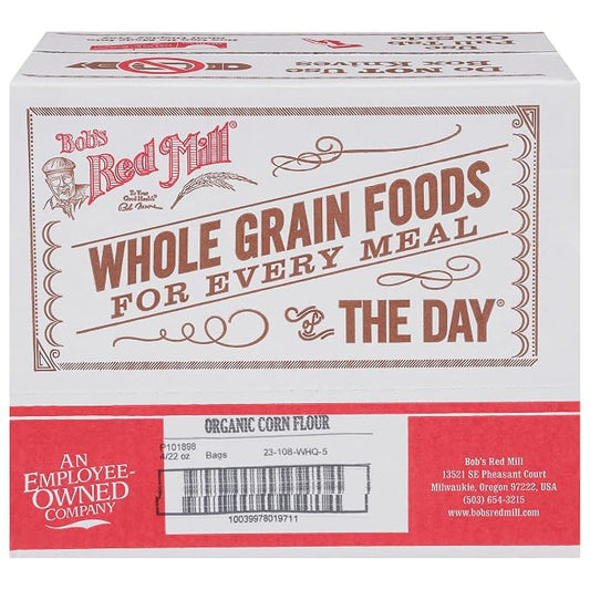 Bob's Red Mill Organic Corn Flour, 22oz (Pack of 4) - Organic, Non GMO, Whole Grain, Vegan, Kosher