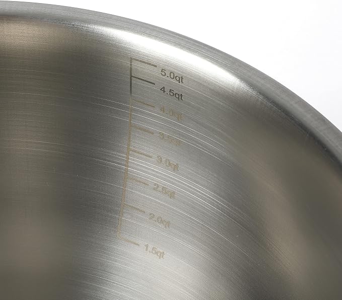 Martha Stewart Rhinewell Mirror Polish 6 Piece Stainless Steel Mixing Bowls with Lid and Non-Slip Base - Grey