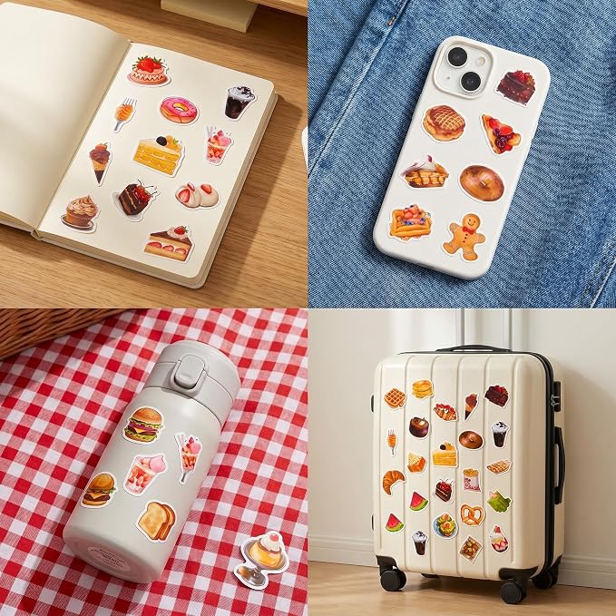 100PCS Baking Theme Sticker Pack by Beyond Normal Dessert Bakery Lover Waterproof Vinyl Decals for Planner Journal Scrapbook Water Bottle Cute Craft Accessories for Women Girls Adults