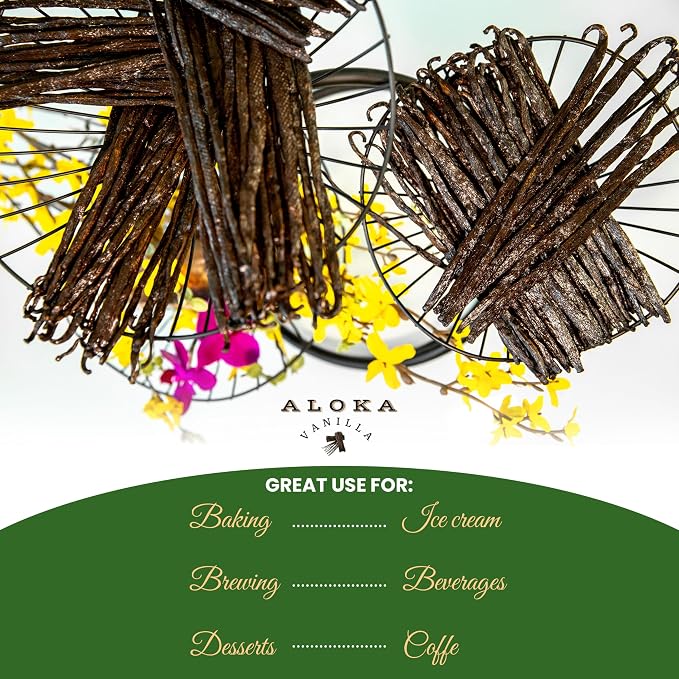 25 Count Organic Madagascar Vanilla Beans – Grade A Bourbon Pods | Gourmet Whole Vanilla Beans for Baking, Cooking, Extract Making | Rich Aroma, Premium Flavor, Non-GMO, Vegan