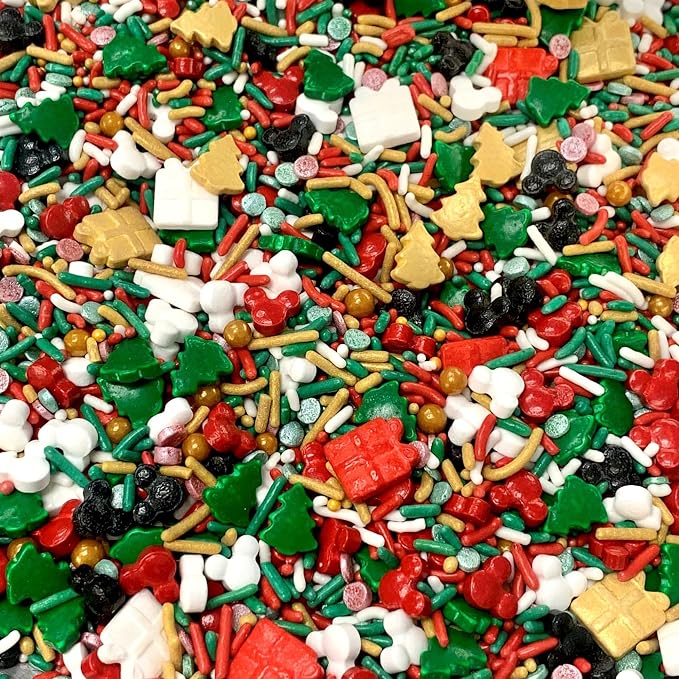COOL MOM SPRINKLES Christmas Mouse Sprinkles (4 oz.) – Themed Sprinkles for Decorating Birthday Cakes, Cupcakes, Cookies & Desserts – Mixed in the USA/Gluten-Free (Christmas Mouse)