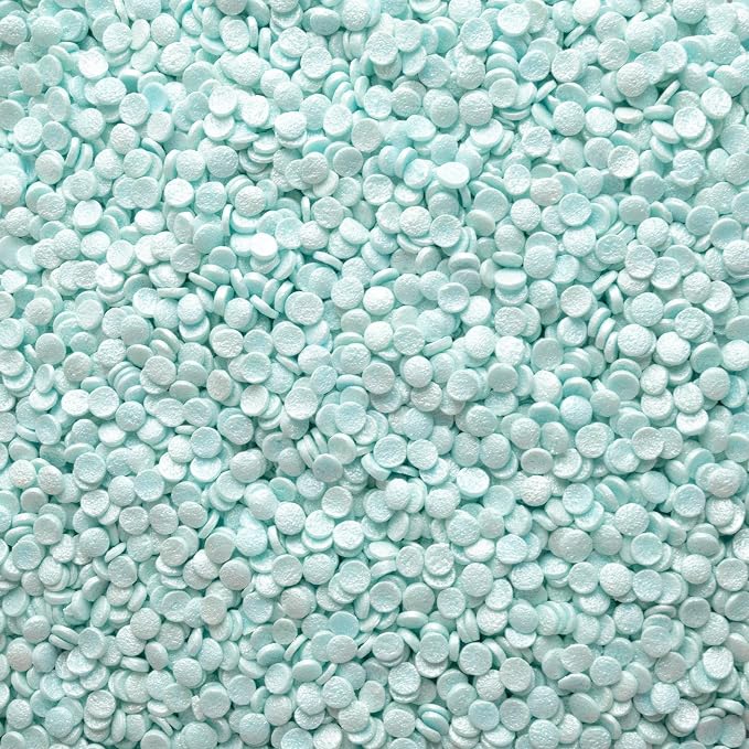 Oasis Supply Baby Shower Sprinkles & Sugar Shapes – Edible Decorations for Cakes, Cupcakes, and Cookies – Gender Reveal, Boy, Girl, and Neutral Party Baking Decorations - Blue Pearl Quin Sprinkles