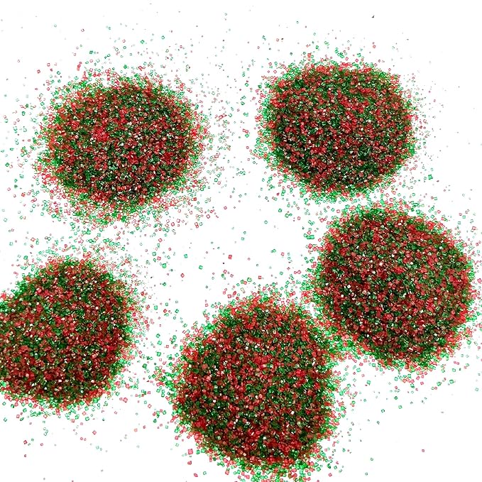 Edible Red and Green Sanding Sugar Sprinkles 142g/ 5.01oz Christmas Themed Sanding Sugar for Baking and Decorating Topping Cake Cookie Cupcake Topper Ice Cream Supplies