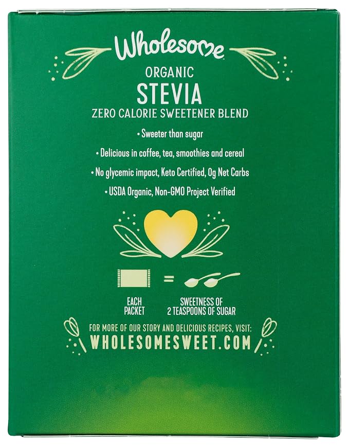 Wholesome Sweeteners Organic Stevia, 35 Count Packets, Zero Calorie Sweetener Blend, Keto Friendly, Non GMO, Gluten Free & Vegan, 6 Pack