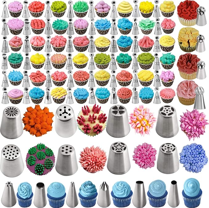 359PCs Cake Decorating Baking Supplies Kit, Baking Set with 66 Piping Tips, Icing Bags and Tips Set for Beginners,Baking Tools,Cupcake Decorating Kit