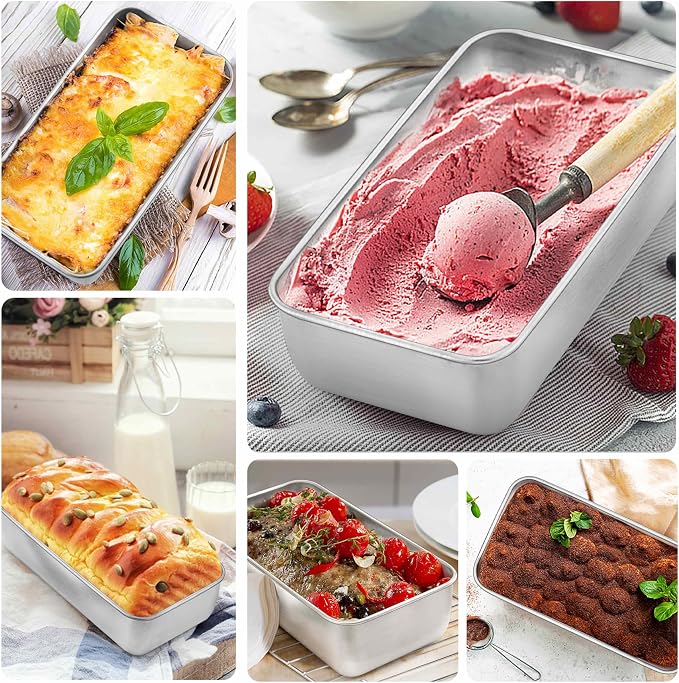 Onader 24 Pack Loaf Pans for Baking Bread, Stainless Steel Bread Loaf Pan for Meatloaf Homemade Sandwich, Includes 12Pcs 9x5 Inch & 12Pcs 6¼ x 3⅝ Inch, Dishwasher Safe