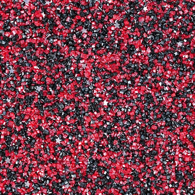 Cobakey Sanding Sugar Edible Glitter Stars Mix, Sugar Sprinkles for Cake Decorating, Sparkling Sanding Sugar for Halloween Holiday Cupcake Cookie Decorations Wedding Party Celebrations Halloween