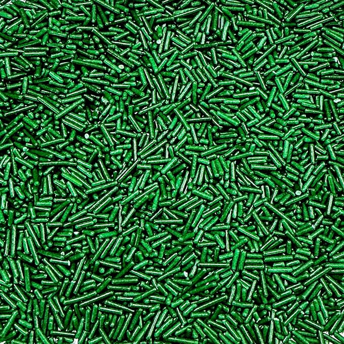Homipooty Green Soft Jimmies Sprinkles Edible Candy Jimmies Sprinkles for Cake Decorating 78g/2.75oz Cookie Cupcake Topper Ice Cream