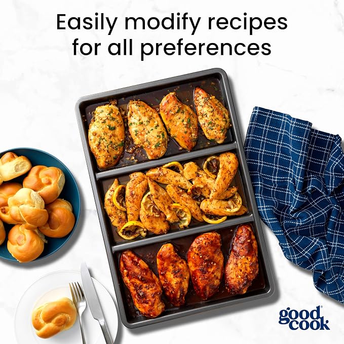 GoodCook Premium Nonstick Divided Baking Sheet, 11 x 17-Inch