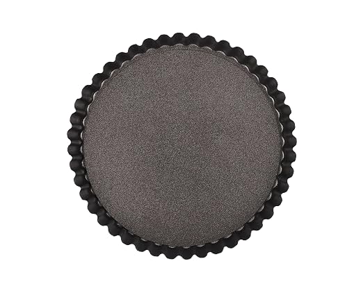 Matfer Bourgeat Exopan Steel Tart Mold with Removable Bottom, Nonstick, Fluted, 11"