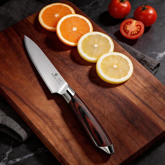 imarku Paring Knife 3.75 Inch, Japanese High Carbon Stainless Steel Fruit Knife, Ultra Sharp Small Kitchen Knife for Peeling Fruits Cutting Veggies, Ergonomic Pakkawood Handle